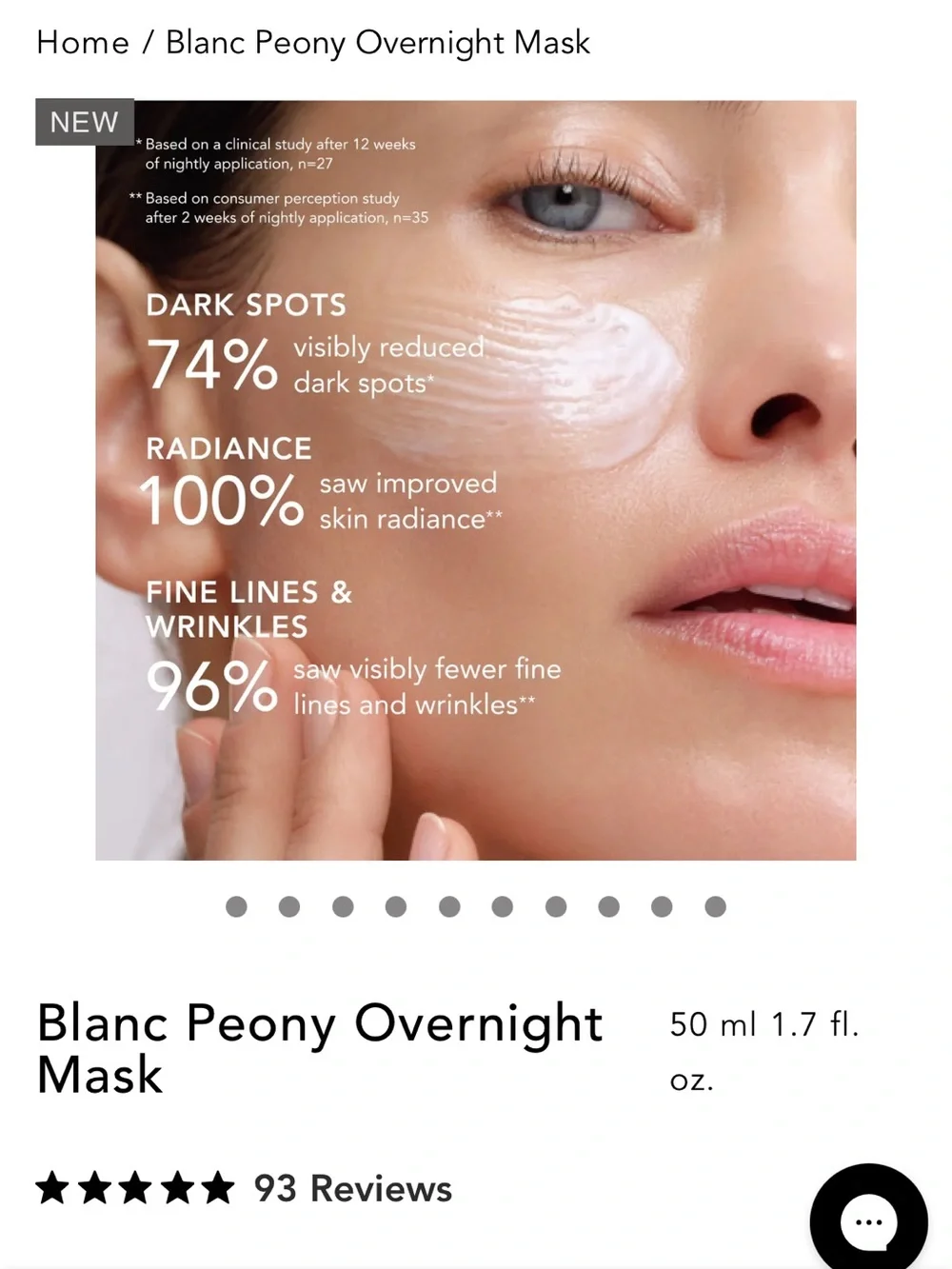 Chantecaille Blanc Peony Overnight Mask — White